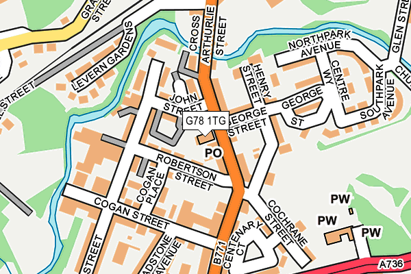 G78 1TG map - OS OpenMap – Local (Ordnance Survey)