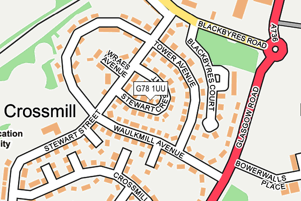 G78 1UU map - OS OpenMap – Local (Ordnance Survey)
