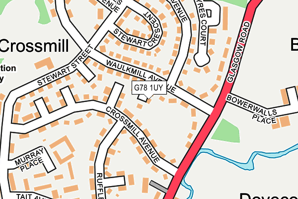 G78 1UY map - OS OpenMap – Local (Ordnance Survey)