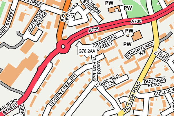 G78 2AA map - OS OpenMap – Local (Ordnance Survey)