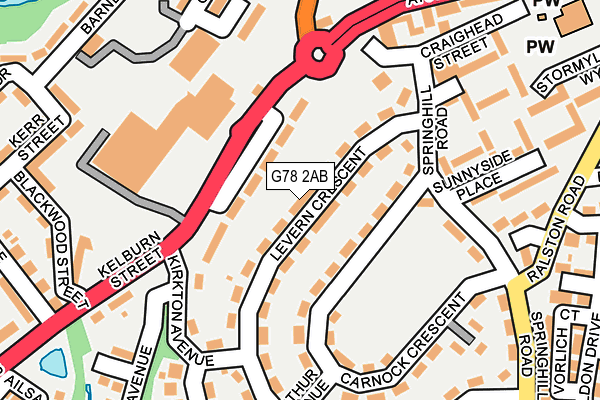 G78 2AB map - OS OpenMap – Local (Ordnance Survey)