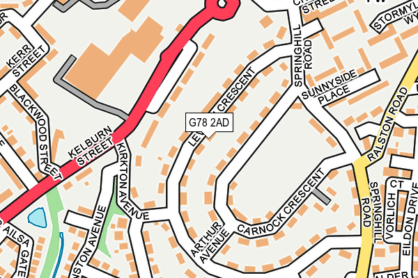 G78 2AD map - OS OpenMap – Local (Ordnance Survey)
