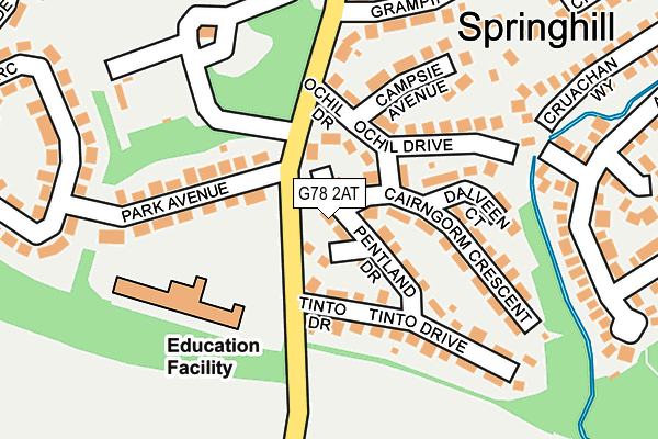 G78 2AT map - OS OpenMap – Local (Ordnance Survey)