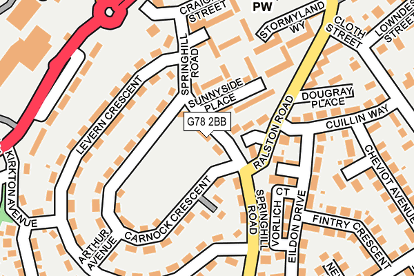 G78 2BB map - OS OpenMap – Local (Ordnance Survey)