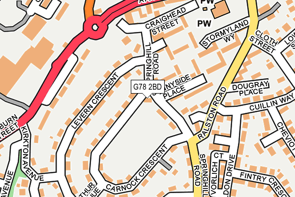 G78 2BD map - OS OpenMap – Local (Ordnance Survey)