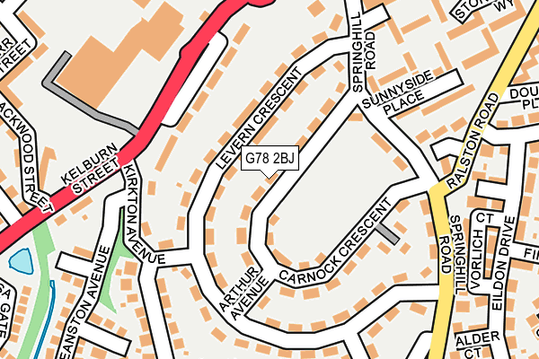 G78 2BJ map - OS OpenMap – Local (Ordnance Survey)