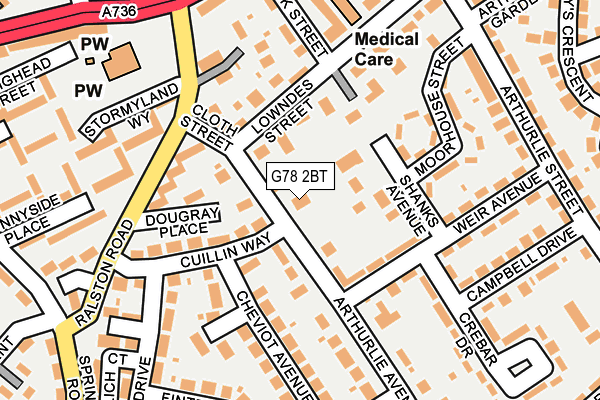 G78 2BT map - OS OpenMap – Local (Ordnance Survey)