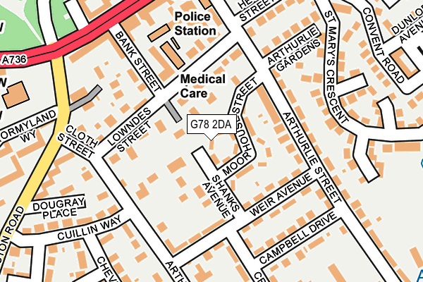 G78 2DA map - OS OpenMap – Local (Ordnance Survey)