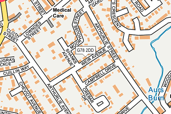 G78 2DD map - OS OpenMap – Local (Ordnance Survey)