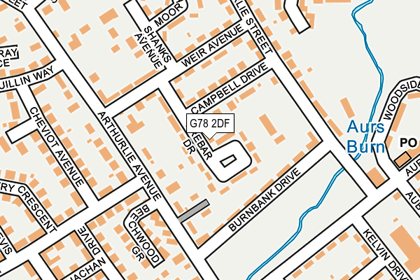 G78 2DF map - OS OpenMap – Local (Ordnance Survey)