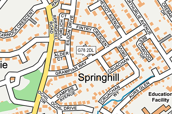 G78 2DL map - OS OpenMap – Local (Ordnance Survey)
