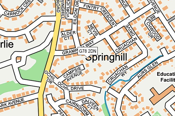 G78 2DN map - OS OpenMap – Local (Ordnance Survey)