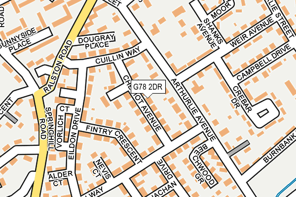 G78 2DR map - OS OpenMap – Local (Ordnance Survey)