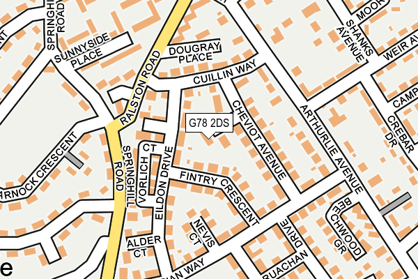 G78 2DS map - OS OpenMap – Local (Ordnance Survey)