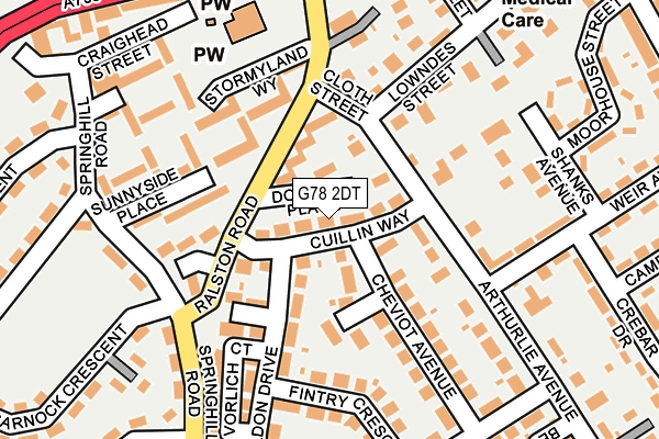 G78 2DT map - OS OpenMap – Local (Ordnance Survey)