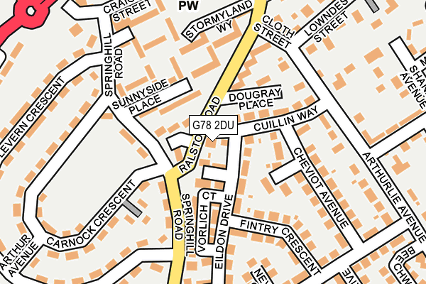 G78 2DU map - OS OpenMap – Local (Ordnance Survey)