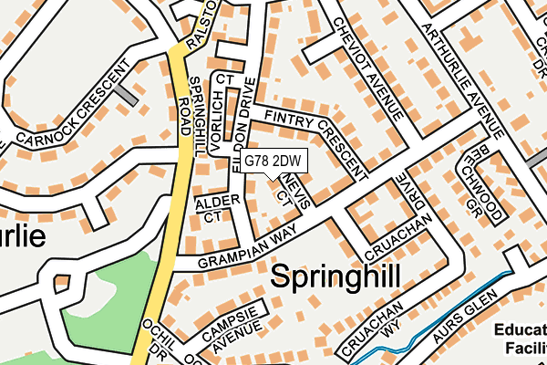 G78 2DW map - OS OpenMap – Local (Ordnance Survey)