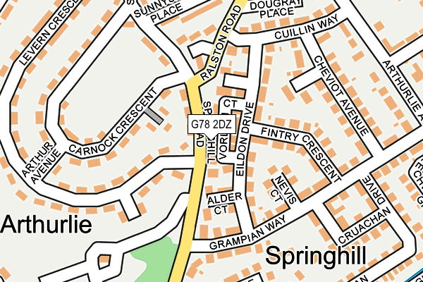 G78 2DZ map - OS OpenMap – Local (Ordnance Survey)