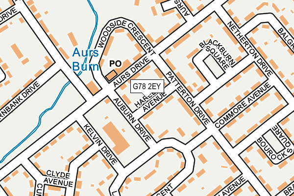 G78 2EY map - OS OpenMap – Local (Ordnance Survey)
