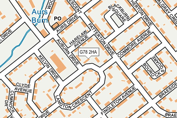 G78 2HA map - OS OpenMap – Local (Ordnance Survey)