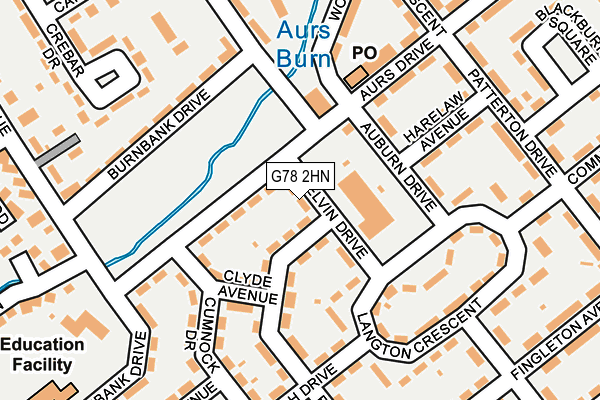 G78 2HN map - OS OpenMap – Local (Ordnance Survey)