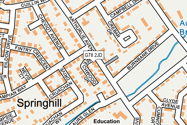 G78 2JD map - OS OpenMap – Local (Ordnance Survey)