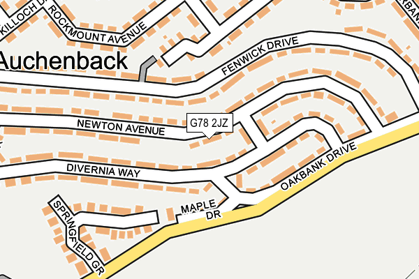 G78 2JZ map - OS OpenMap – Local (Ordnance Survey)