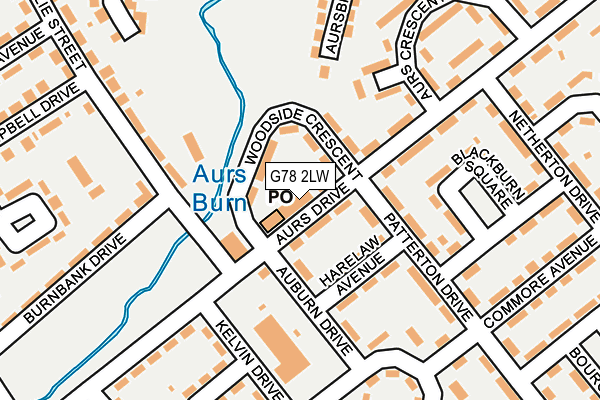 G78 2LW map - OS OpenMap – Local (Ordnance Survey)
