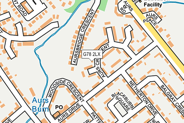 G78 2LX map - OS OpenMap – Local (Ordnance Survey)