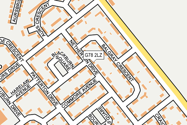G78 2LZ map - OS OpenMap – Local (Ordnance Survey)