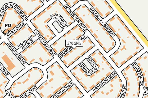 G78 2NG map - OS OpenMap – Local (Ordnance Survey)