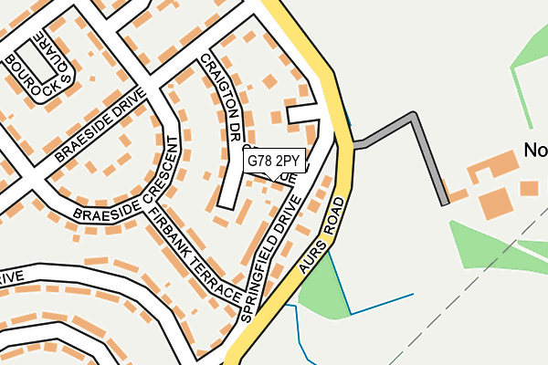 G78 2PY map - OS OpenMap – Local (Ordnance Survey)