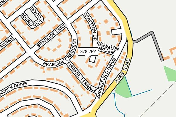 G78 2PZ map - OS OpenMap – Local (Ordnance Survey)