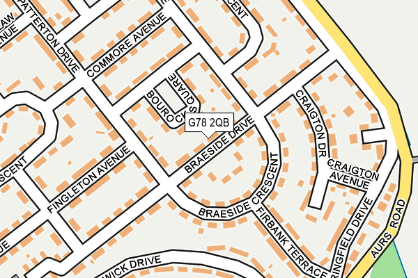 G78 2QB map - OS OpenMap – Local (Ordnance Survey)