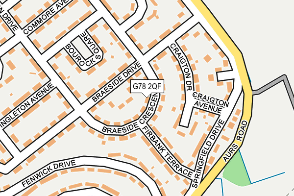 G78 2QF map - OS OpenMap – Local (Ordnance Survey)