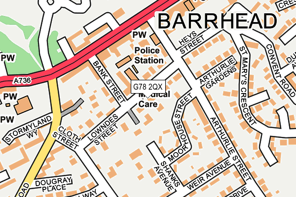 G78 2QX map - OS OpenMap – Local (Ordnance Survey)