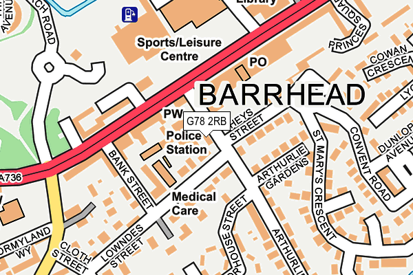 G78 2RB map - OS OpenMap – Local (Ordnance Survey)