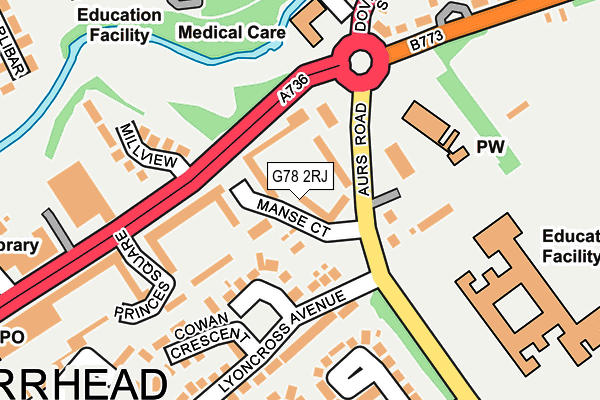 G78 2RJ map - OS OpenMap – Local (Ordnance Survey)