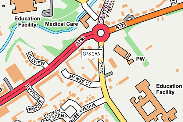 G78 2RN map - OS OpenMap – Local (Ordnance Survey)