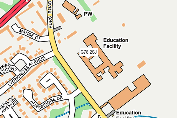 G78 2SJ map - OS OpenMap – Local (Ordnance Survey)