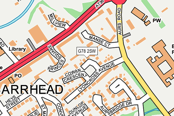 G78 2SW map - OS OpenMap – Local (Ordnance Survey)