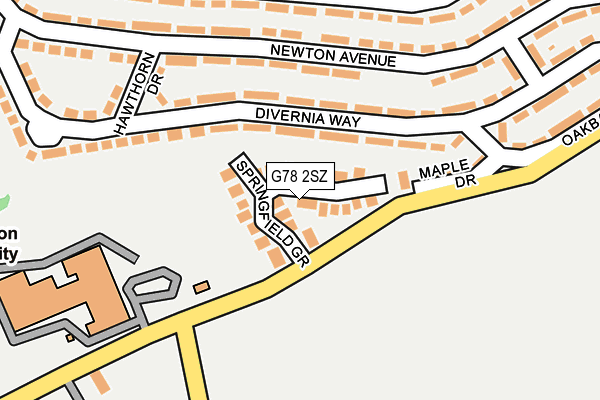 G78 2SZ map - OS OpenMap – Local (Ordnance Survey)