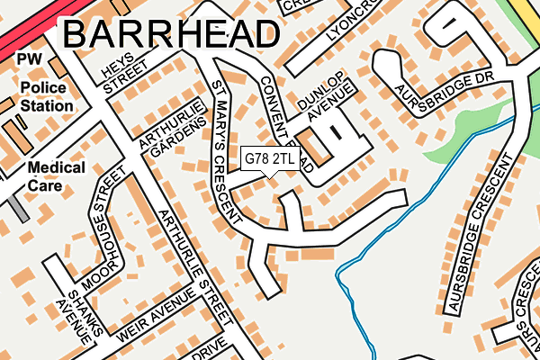 G78 2TL map - OS OpenMap – Local (Ordnance Survey)