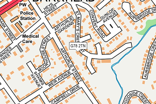 G78 2TN map - OS OpenMap – Local (Ordnance Survey)