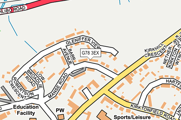 G78 3EX map - OS OpenMap – Local (Ordnance Survey)