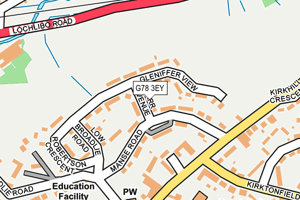G78 3EY map - OS OpenMap – Local (Ordnance Survey)