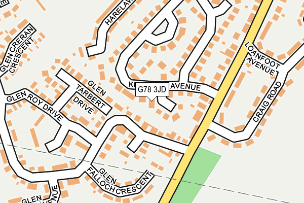 G78 3JD map - OS OpenMap – Local (Ordnance Survey)