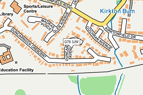 G78 3JW map - OS OpenMap – Local (Ordnance Survey)