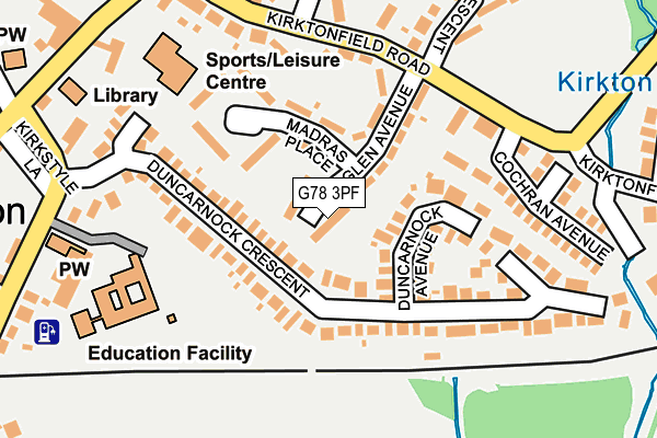 G78 3PF map - OS OpenMap – Local (Ordnance Survey)