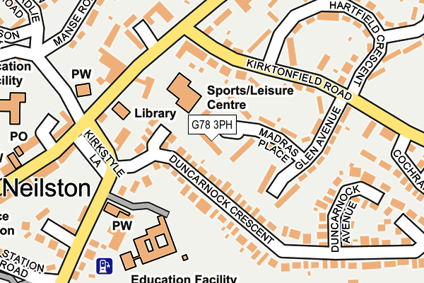 G78 3PH map - OS OpenMap – Local (Ordnance Survey)